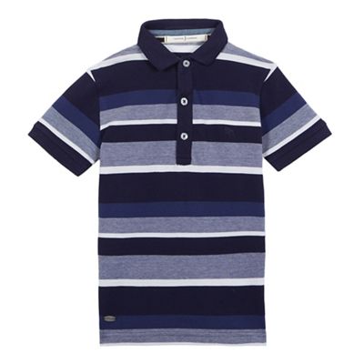 J by Jasper Conran Boys' blue striped print polo shirt